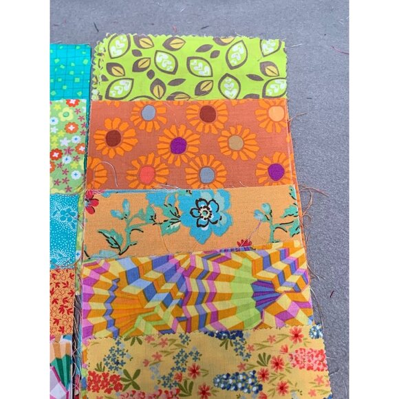 28 Precut Quilting Fabric Squares 5" Bright Patterns & Colors Cotton Patchwork - Picture 7 of 13